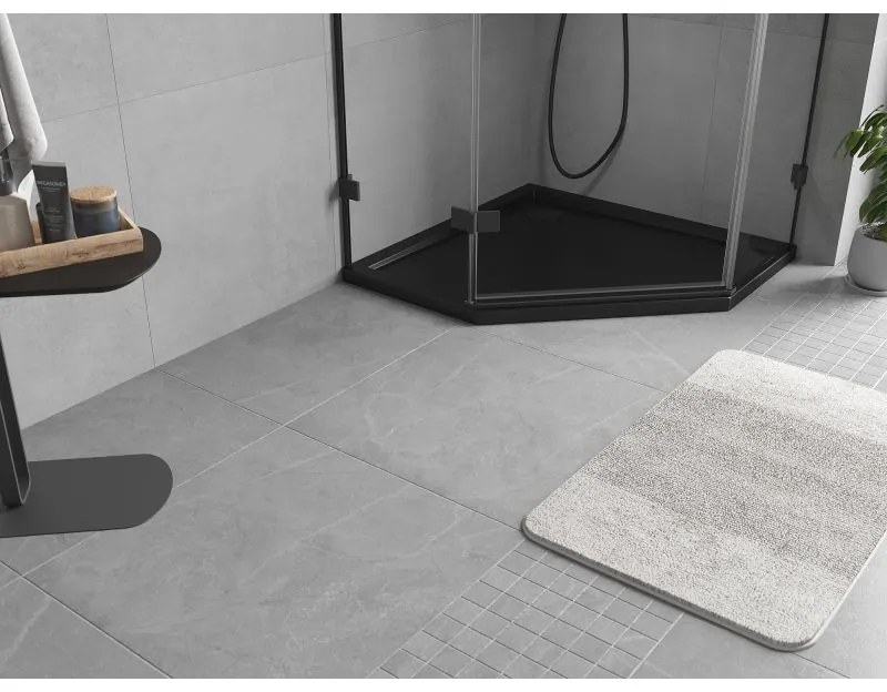 Mexen Flow, päťuholníková sprchová vanička slim 100 x 100 cm, čierna matná, 46P701010