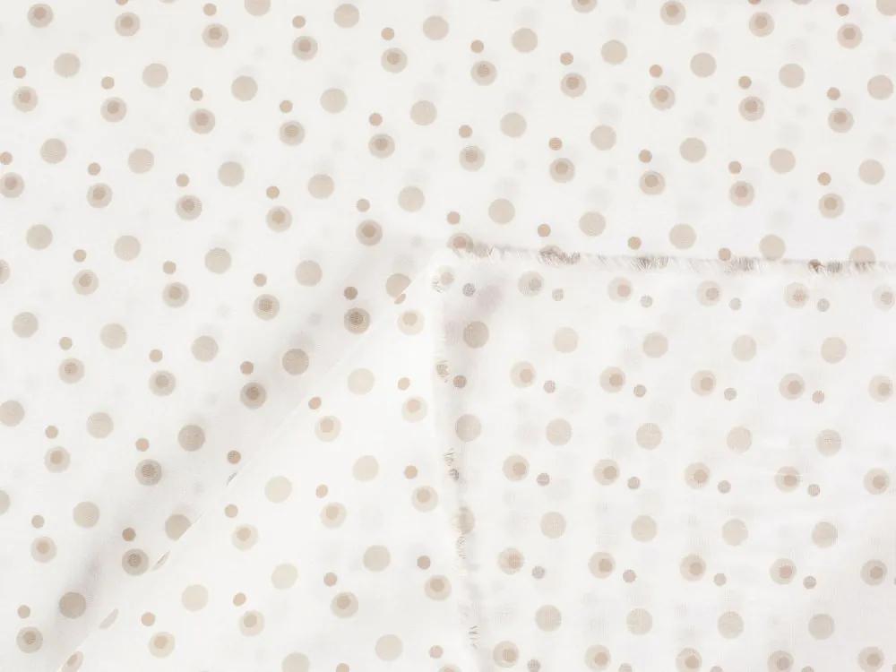 Biante Detský bavlnený záves Sandra SA-065 Hnedobéžové bodky na smotanovom 150x180 cm