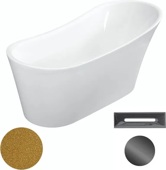 Besco Akrylátová voľne stojaca vaňa Calima Glam Z 170x74 BESCO-Typ výpuste: Click-Clack s prepadom, biela, BESCO-Rozmery: 170x74, BESCO-Farba: Biela/…