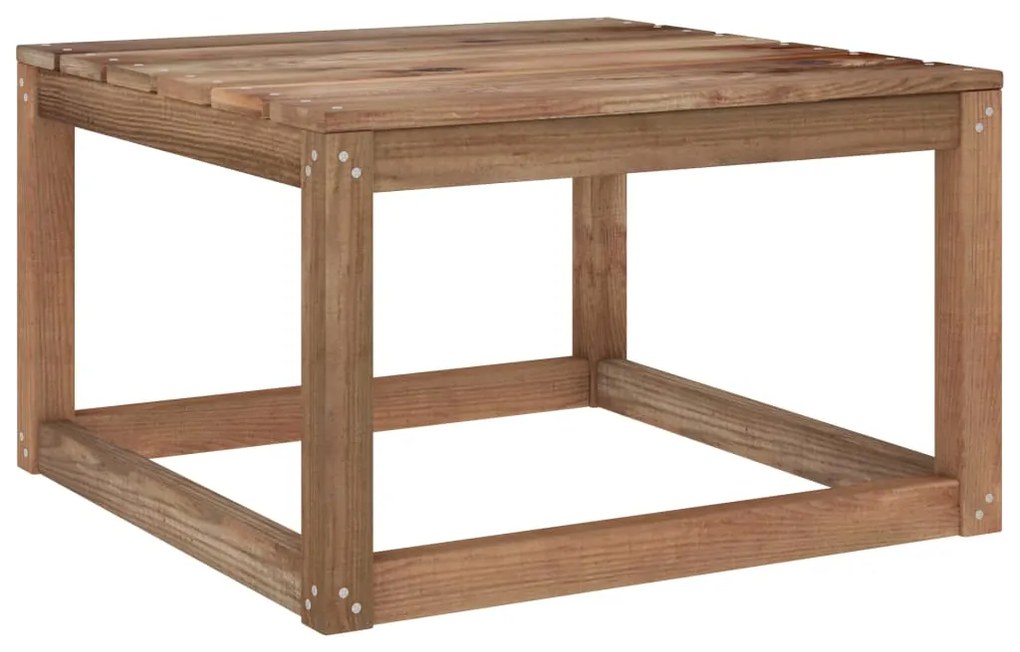vidaXL Záhradný paletový stôl hnedý 60x60x36,5 cm impregnované borovicové drevo