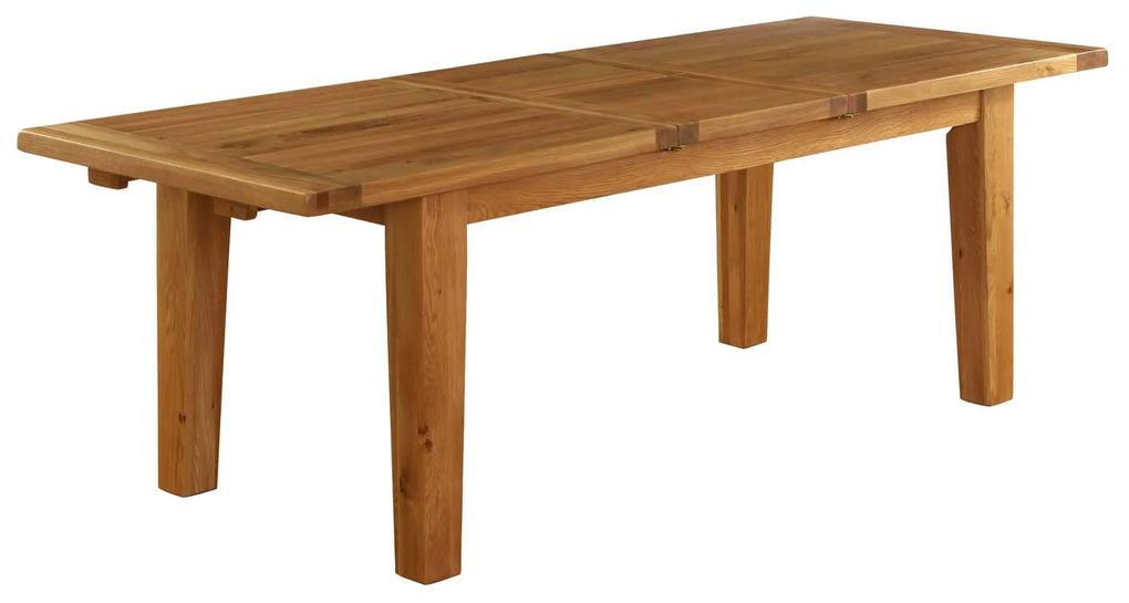 Rustikálny skladací dubový stôl z masívu vhodný pre 6 až 8 osôb, 180-230×100×79 cm