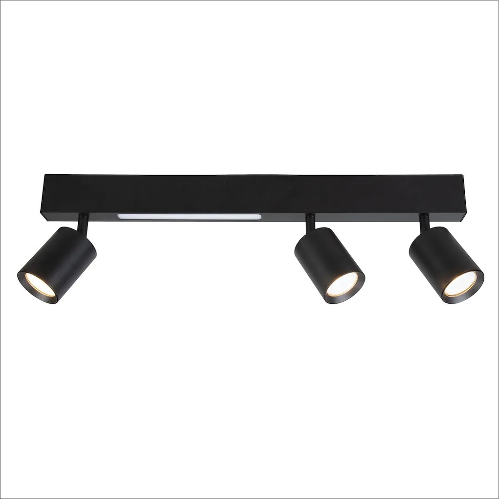 EUlight Stropné svietidlo Magnet, 3x čierne kovové tienidlo + 1x LED 5W, b