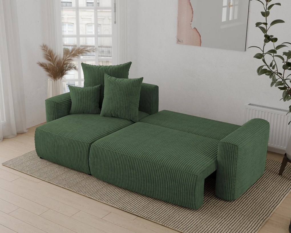 Rohová sedačka Denia (L) (tmavozelená). Akcia -20%. Vlastná spoľahlivá doprava až k Vám domov. 1133117