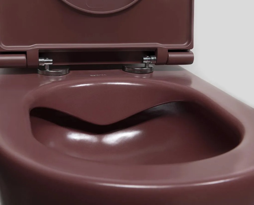 Isvea Isvea, INFINITY závesná WC misa, Rimless, 36,5x53cm, Matná maroon Red, 10NF02004-2R