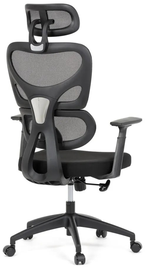 Kancelárska ergonomická stolička GRANT - sieť, látka, čierna