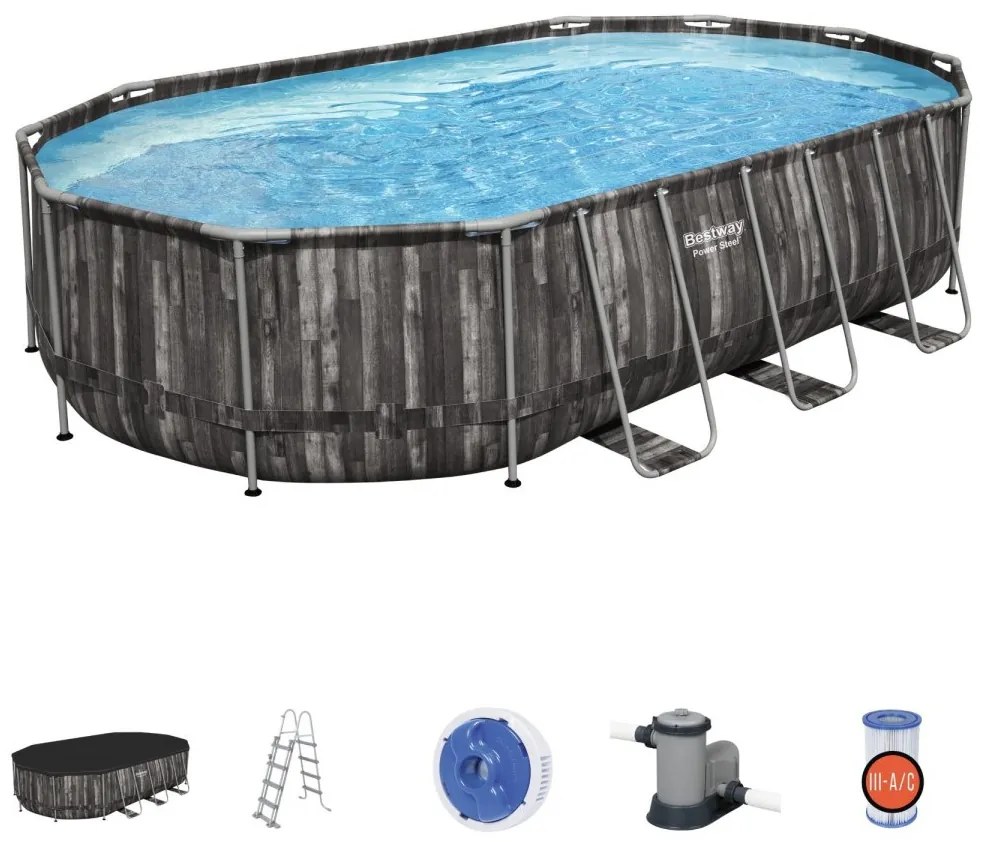 Bazén 610 x 366 x 122 cm Power Steel BESTWAY - 5611R