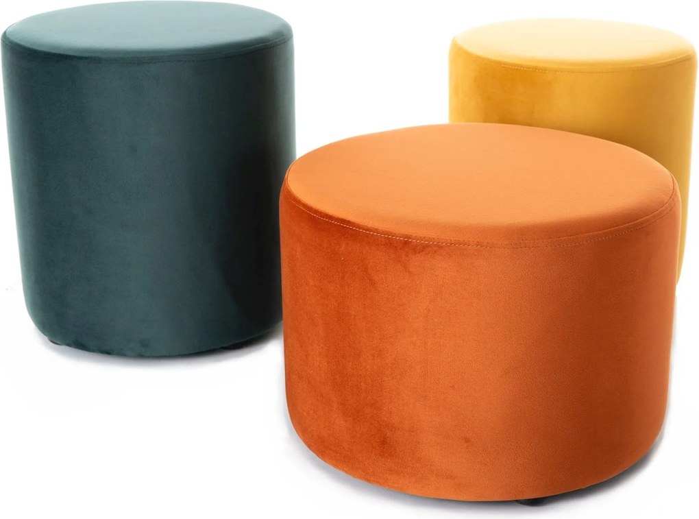 SI Doti C Sametový taburet svetlo béžová