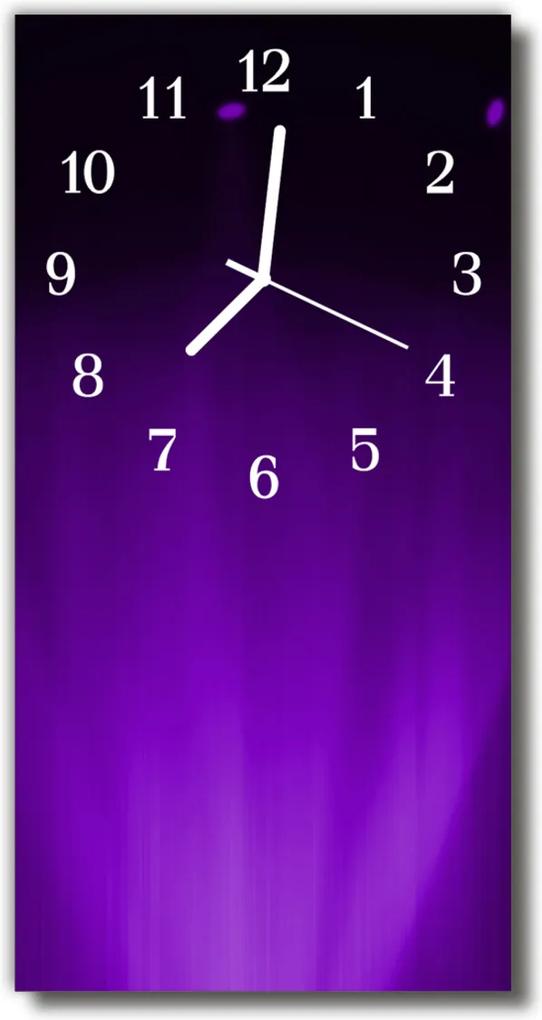 Sklenené hodiny vertikálne  Umelecký vzor fialový