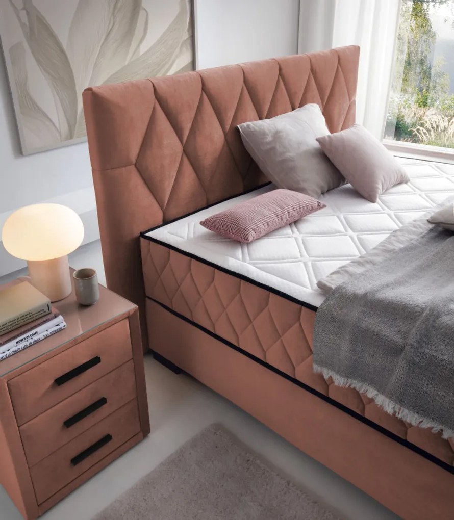 Posteľ Reve 160x200 cm, lososová látka