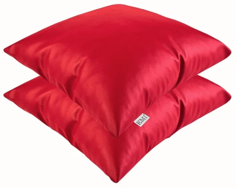 Vankúš červený ekokoža EMI, Vankúš 50x50 cm
