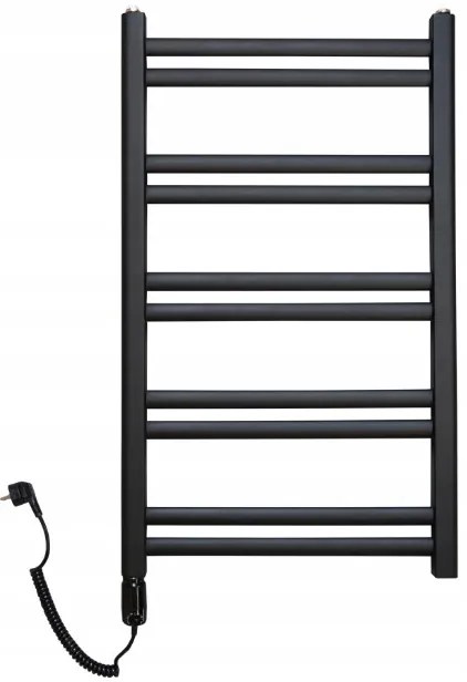 Regnis Retro, elektrické vykurovacie teleso 540x1280 mm, 600W, čierna matná, RETRO1280/540/D500/BLACK/ELE