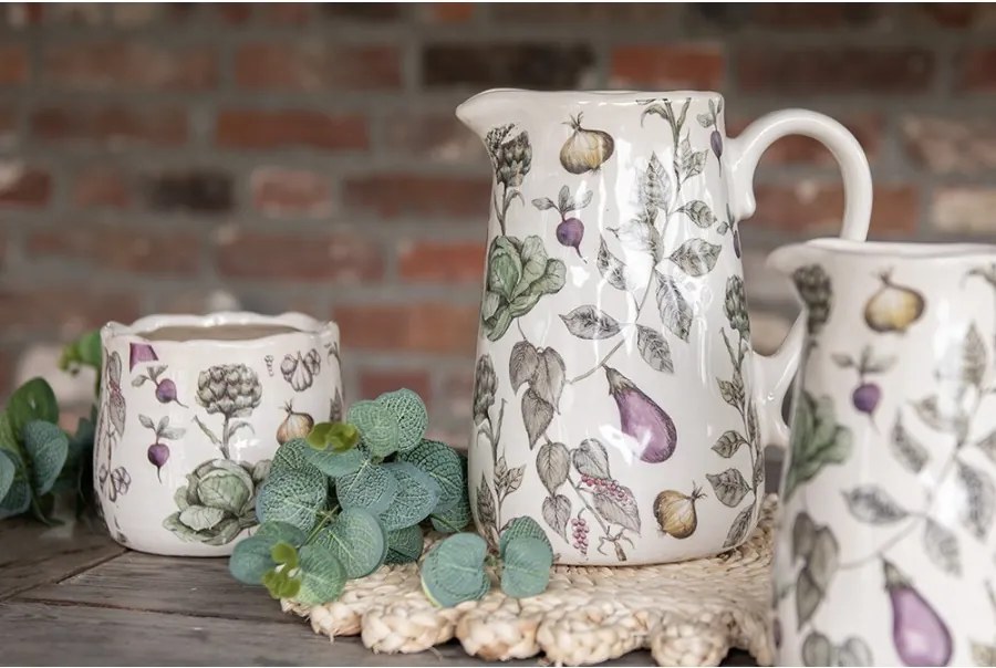 Keramický obal na kvetináč zelenina The Kitchen Garden - Ø 11*10 cm