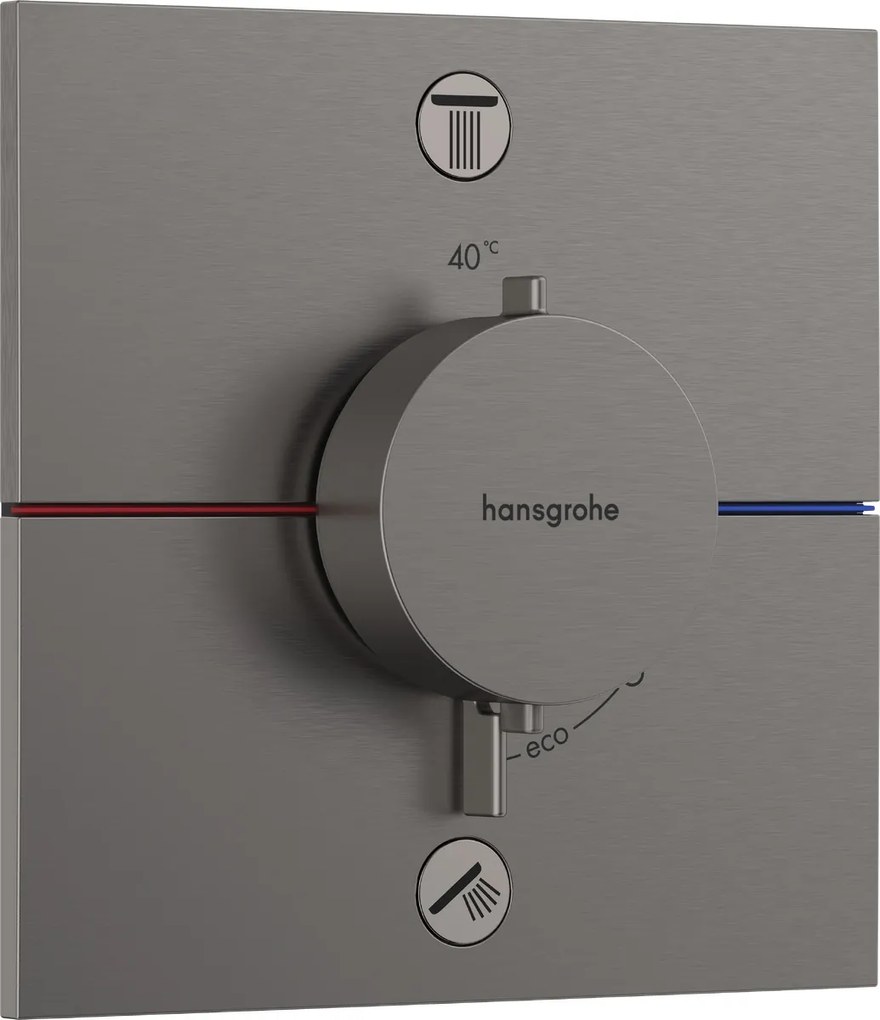 Hansgrohe ShowerSelect Comfort E, termostat pod omietku pre 2 spotrebiče, kartáčovaný čierny chróm, HAN-15572340