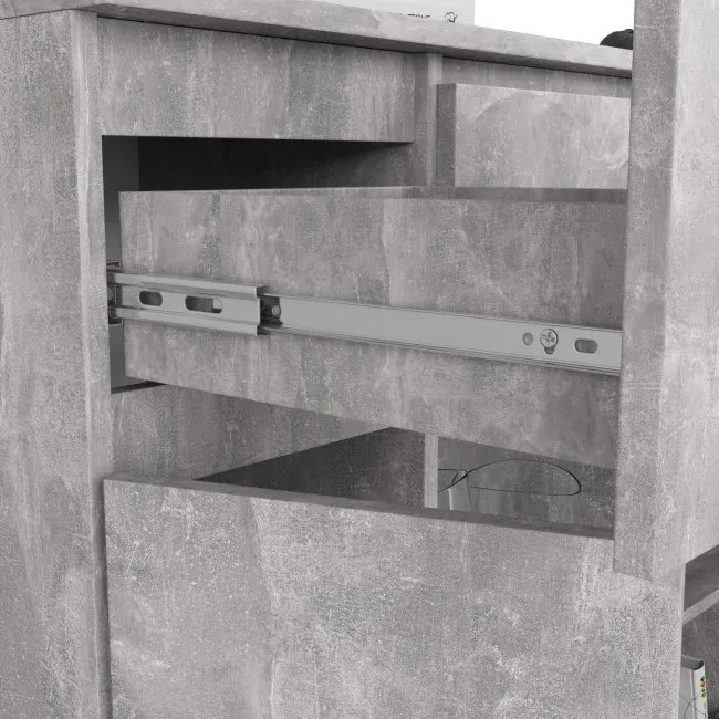 Komoda K100 2D 3SZ 2P betón