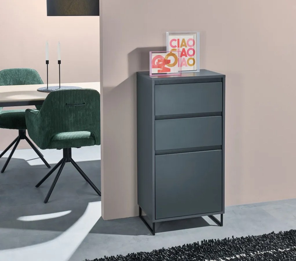 Komoda so šuplíkmi Cologne, 50 cm, antracitová