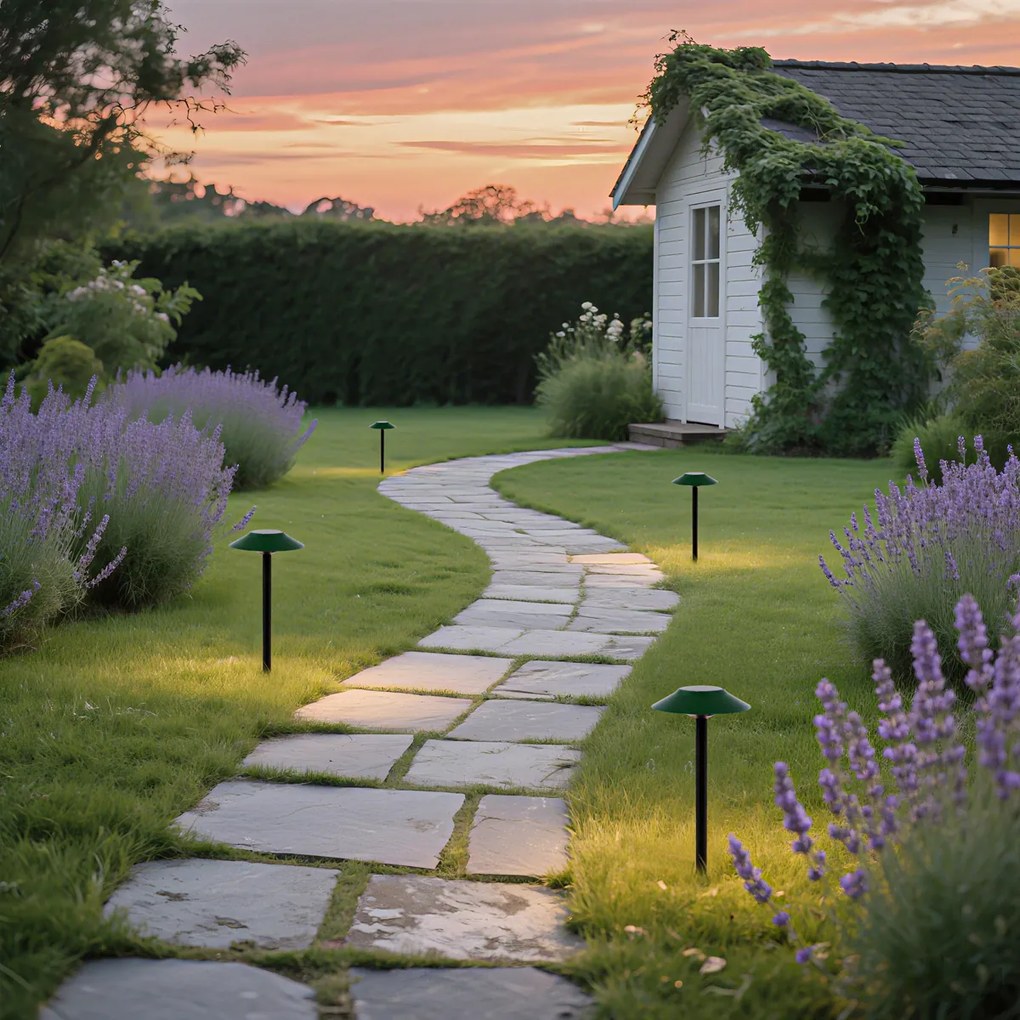 Sada 4 zelených bodových svetiel s hrotom vrátane LED IP44 solárnych - Mushroom