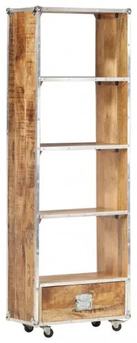 vidaXL Knižnica 56x28x163 cm surové mangovníkové drevo-