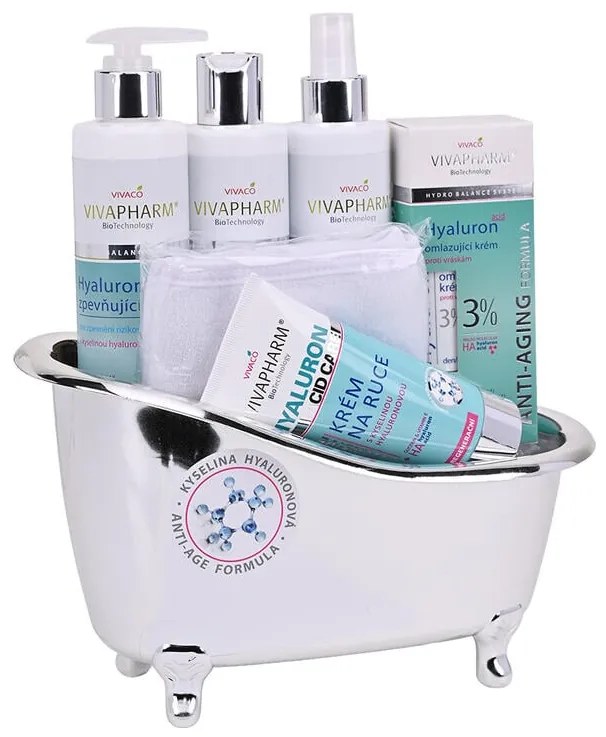 Darčeková sada kozmetiky s kyselinou hyalurónovou vo vaničke