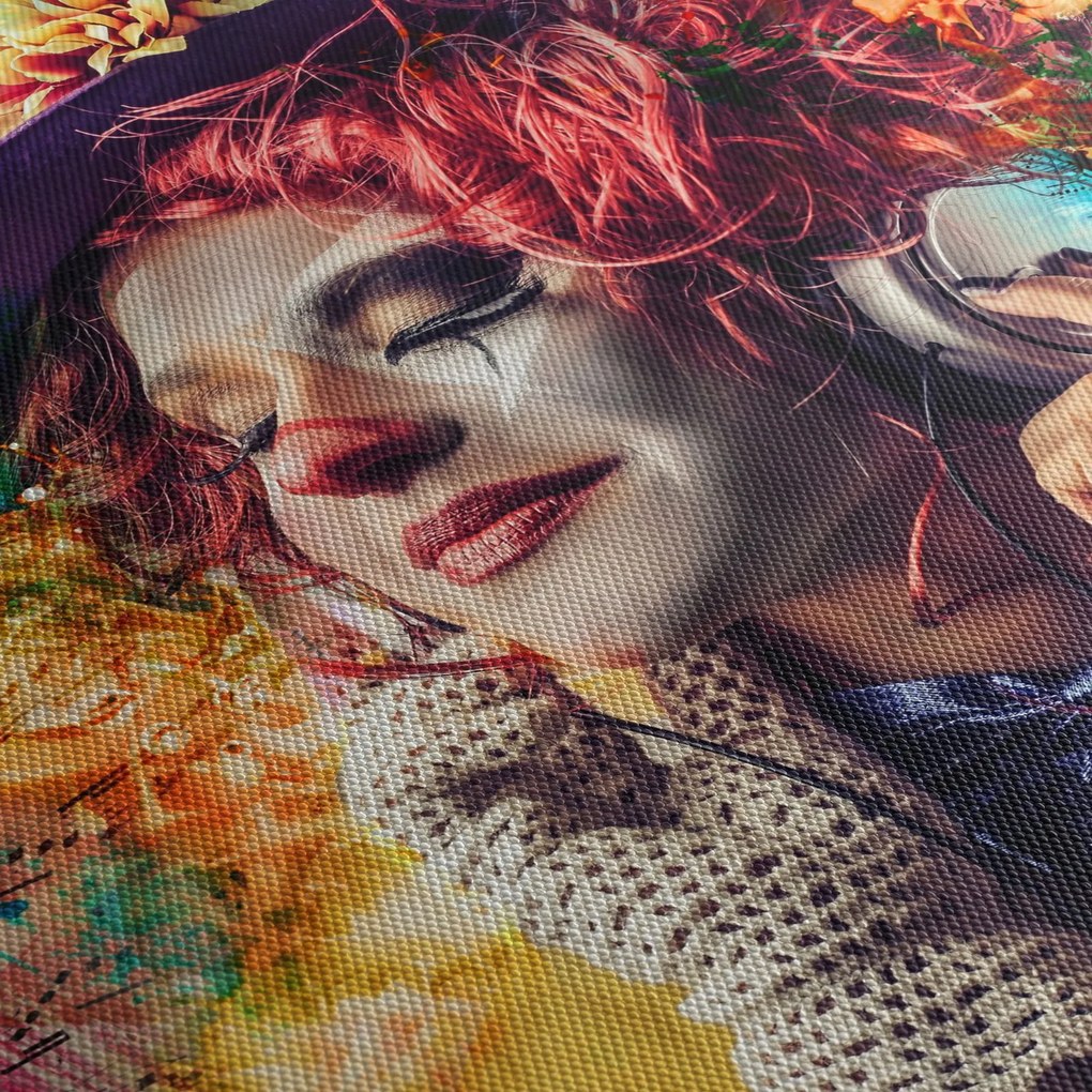 Obraz - Umelkyňa so slúchadlami (90x60 cm)