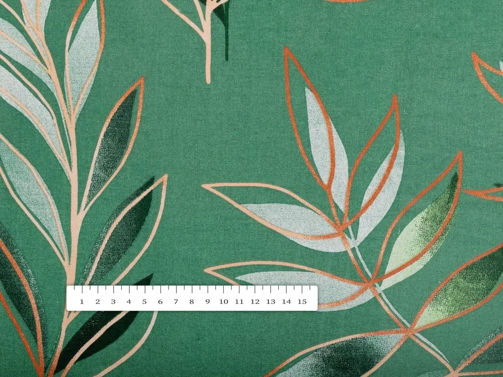 Biante Bavlnený záves Sandra SA-435 Popínavé listy na zelenom 150x180 cm