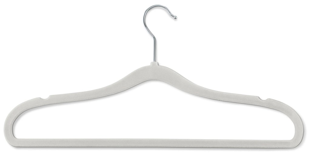 Obzvlášť úzke vešiaky na šaty, 8 ks, sivé