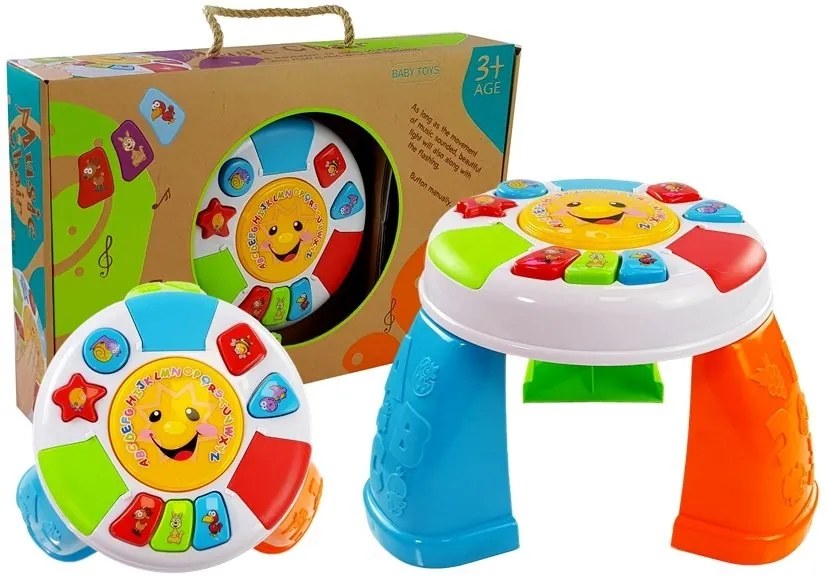 LEAN TOYS Edukačný stolík pre bábätká so zvukmi farebný