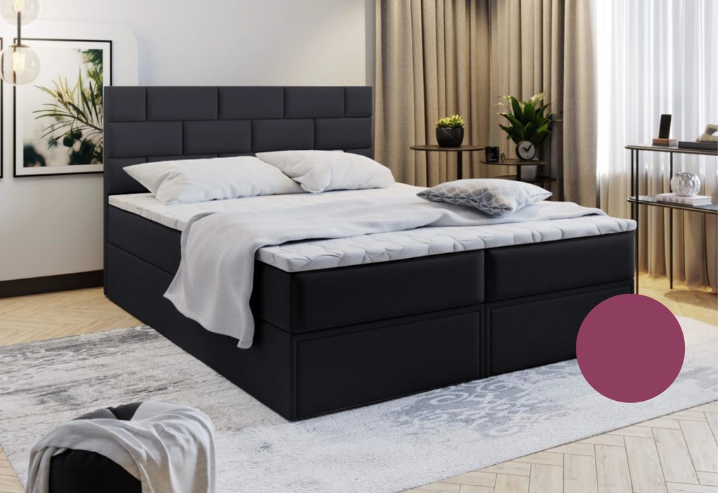 Čalúnená posteľ boxspring MARINOS, 160x200, fialová