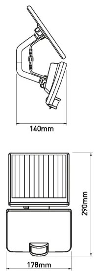 LED Solárne nástenné svietidlo so senzorom LED/8W/3,7V 2000 mAh IP54