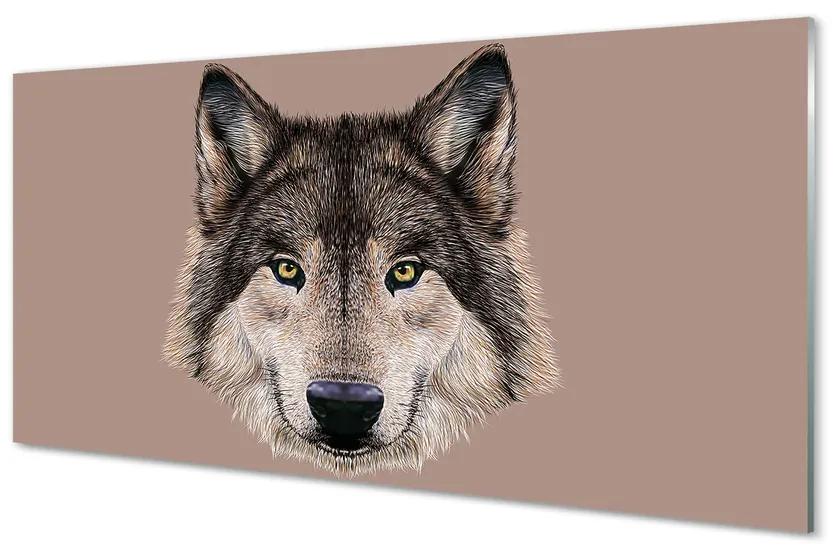 Nástenný panel  maľované vlk 120x60 cm