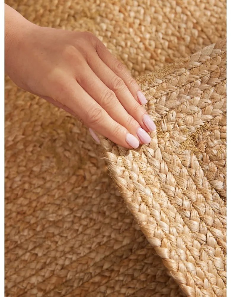 Obojstranný/ručne tkaný jutový behúň v prírodnej farbe 80x200 cm Juno – Hanse Home
