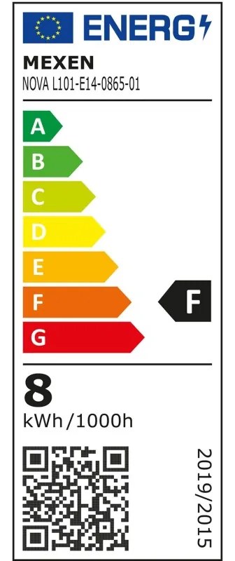 Mexen Nova, LED žiarovka E14, G45, 8W, studená - 6500K, 840 lm - L101-E14-0865-01
