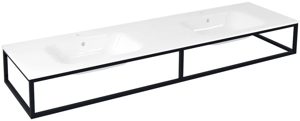 Sapho Sapho, SKA konzola pod umývadlo/dosku, 180x22x51cm, čierna matná, SKA880