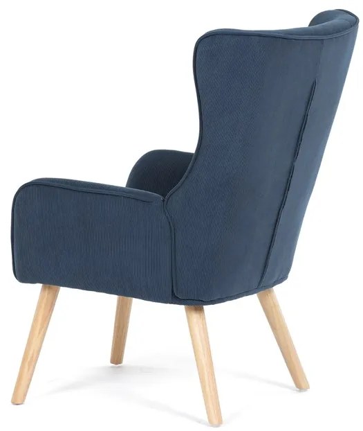 Autronic BONTEC Kreslo ušiak, modrá, menčestrová látka, AK-314 BLUE2 Farba: Šedá