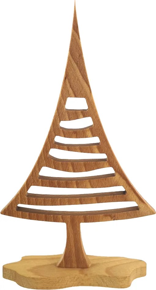 AMADEA Drevený 3D strom ihličnan, masívne drevo, výška 22 cm