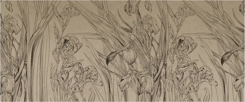 Obraz - Obrysy rastlín (120x50 cm)