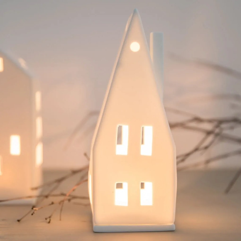 räder Porcelánový svietnik domček Pointed Roof 20 cm