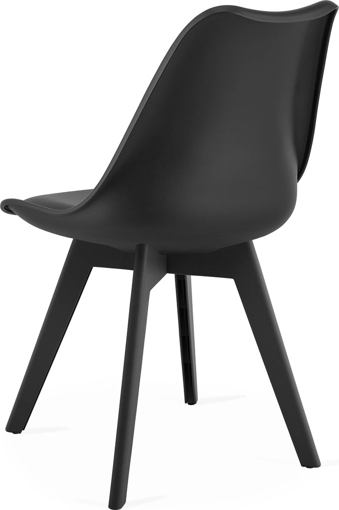 Set 4 stoličiek MARK čierne / čierne nohy
