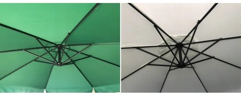 Svetlozelený záhradný slnečník so stojanom