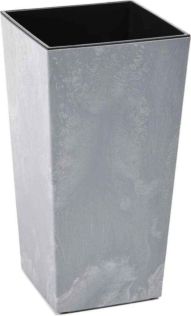 PLASTOVÝ KVETINÁČ PORTO 68X35X35 CM IMITÁCIA BETÓNU SIVÁ