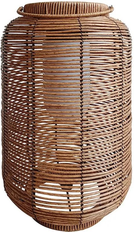 Solárna ratanová lampa LF08-L hnedá