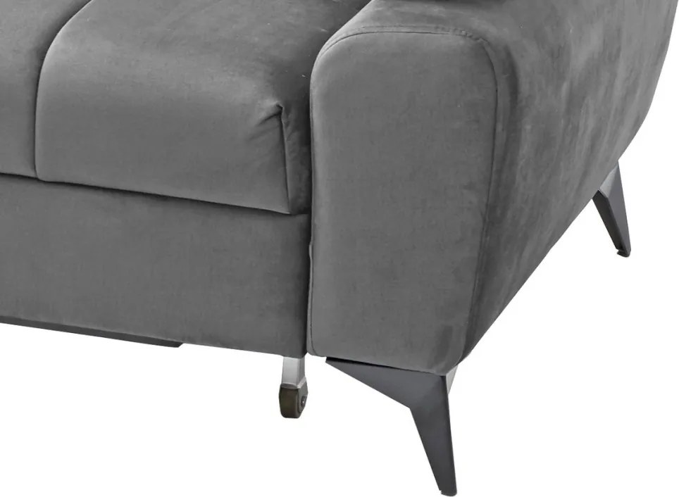 Rohová sedacia súprava Paris, stredne šedá látka, ľavý roh