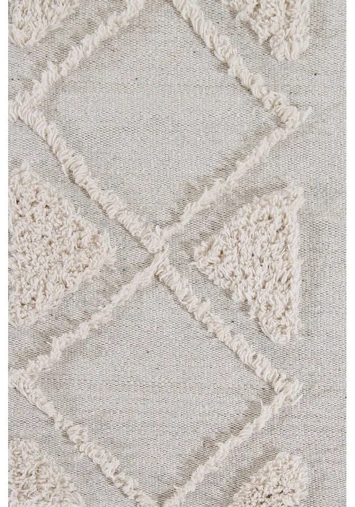 Biely prateľný ručne tkaný bavlnený koberec 200x300 cm Tribu Natural – Lorena Canals