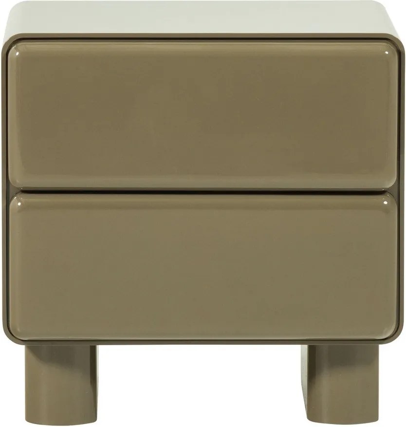 Zelený lesklý nočný stolík Lustra – WOOOD