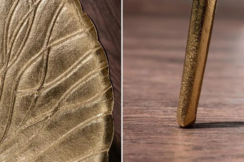 Nemecko - Odkladací stolík GOLD LEAF 40 cm zlatý