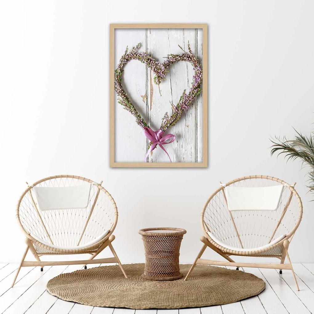Gario Plagát Levanduľové srdce Farba rámu: Bez rámu, Rozmery: 30 x 45 cm