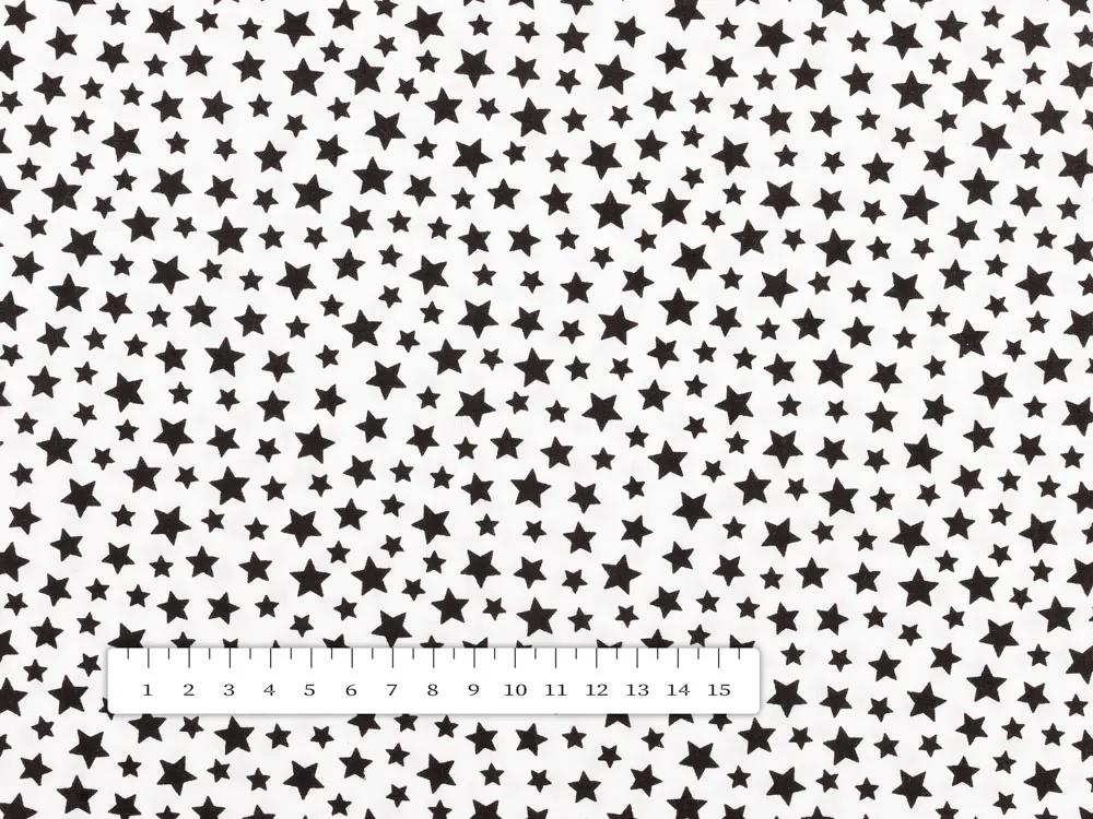 Biante Detský bavlnený záves Sandra SA-310 Čierne hviezdičky na bielom 150x140 cm