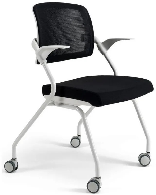 BESTUHL Konferenčná rokovacia stolička U20 WHITE čierna na kolieskách