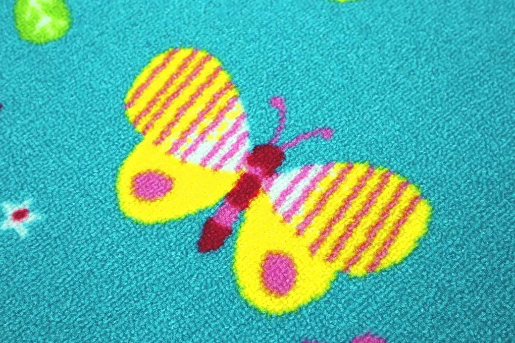 Vopi koberce Detský kusový koberec Motýlik 5271 modrý - 200x200 cm