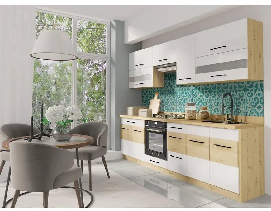 Kuchynská linka Infinity 260 C Plus s pracovná doska white artisan