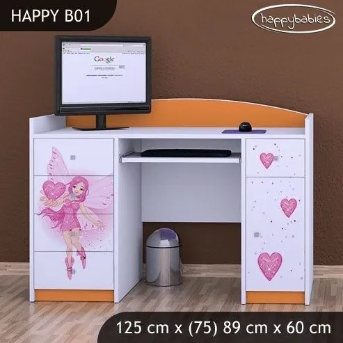 Detský písací stôl VÍLA A SRDIEČKO - TYP 1